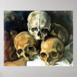 Pyramid of Skulls Paul Cezanne Painting Art Poster