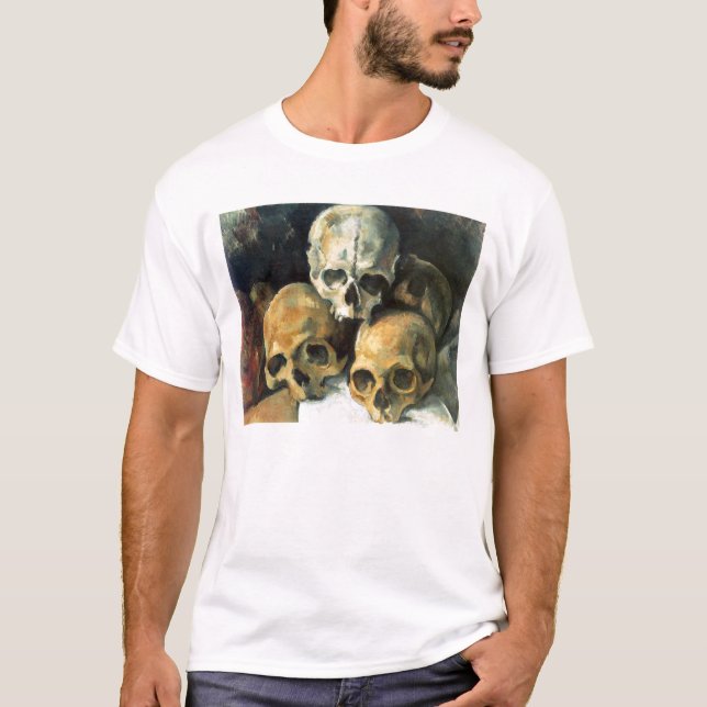 Pyramid of Skulls Paul Cezanne T-Shirt (Front)