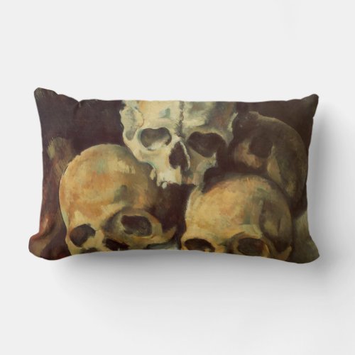 Pyramid of Skulls Vintage Halloween Lumbar Pillow