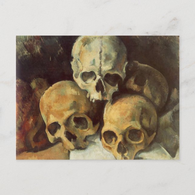 Pyramid of Skulls Vintage Halloween Postcard (Front)