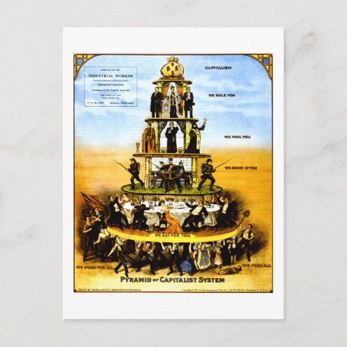 Pyramid Of The Capitalist System Anti_Capitalism Postcard