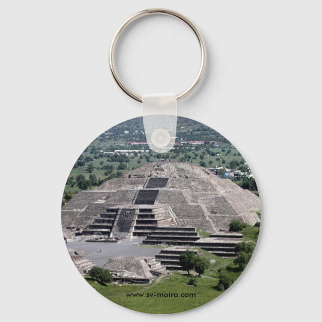 Pyramid of the Moon, Teotihuacan, Mexico Keychain (Front)