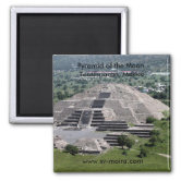 Locker Magnet. Pyramid of the Sun Teotihuacan Mexico City 2" X 3" Fridge 
