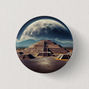 Pyramid of the Moon, Teotihuacan, Mexico Travel Button