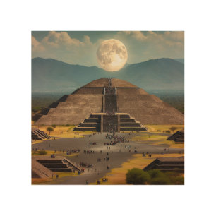 Pyramid of the Moon, Teotihuacan, Mexico Travel Wood Wall Art