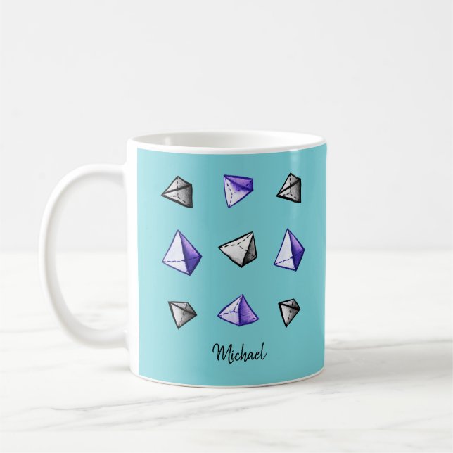 Pyramid Pattern Geometric Geek Math Lover Coffee Mug (Left)