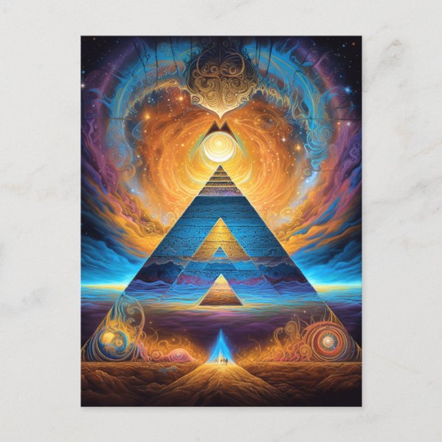Pyramid Psychedelic Mystical Visionary Art Postcard (Front)
