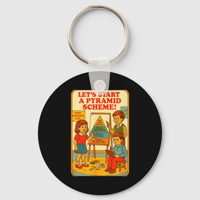 Pyramid Scheme Funny Blackcraft Cult Dark Humor Sa Keychain (Front)