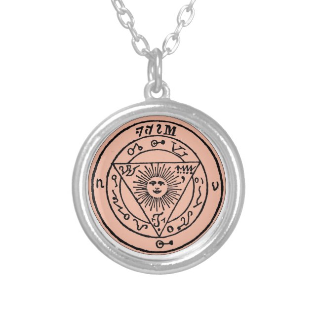 Pyramid Seal #20 TO COMMUNICATE WITH ALL Silver Plated Necklace (Front)