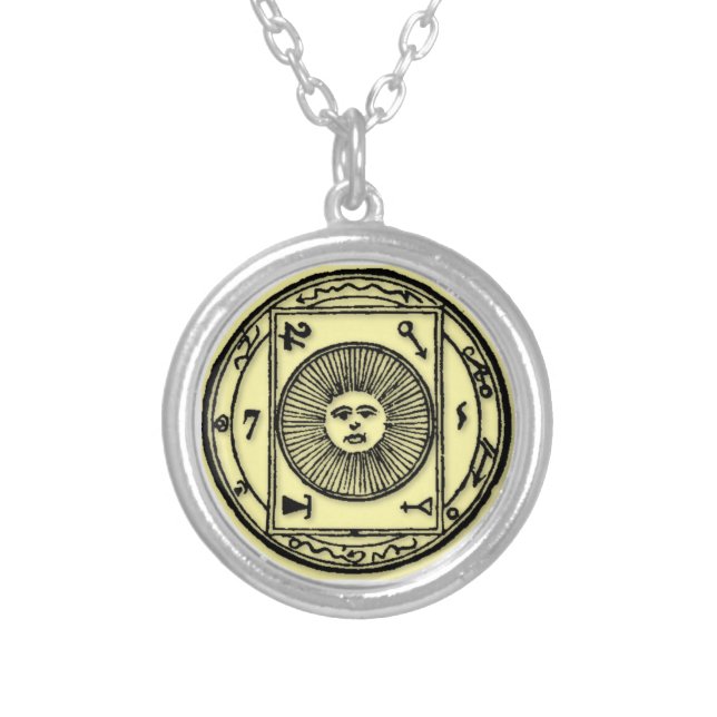 Pyramid Seal #8 TO GAIN INVISIBILITY Silver Plated Necklace (Front)