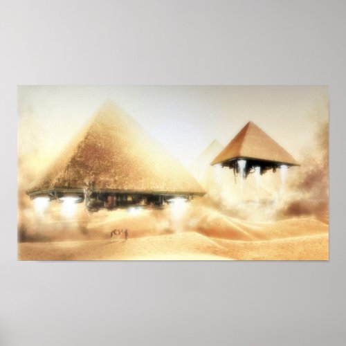 Pyramid Spaceships Poster