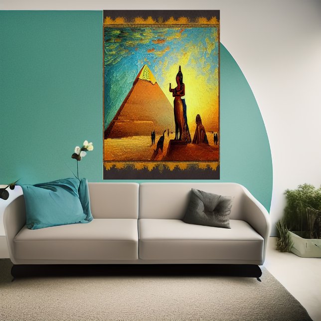 Pyramid, Statues, Egypt | AI Art  Poster (Creator Uploaded)