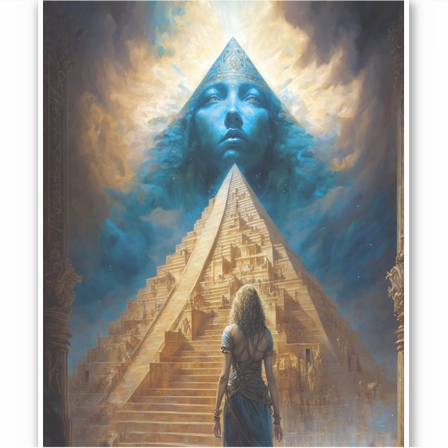 Pyramid Visionary Surreal Art Sticker (Front)