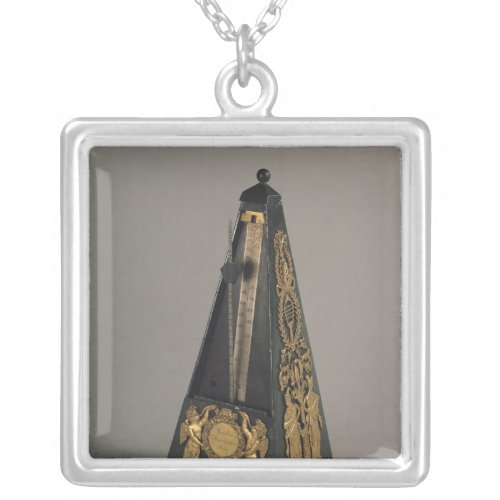 Pyramidal metronome 1815 silver plated necklace
