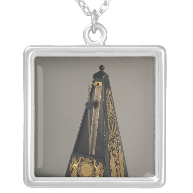 Pyramidal metronome, 1815 silver plated necklace (Front)