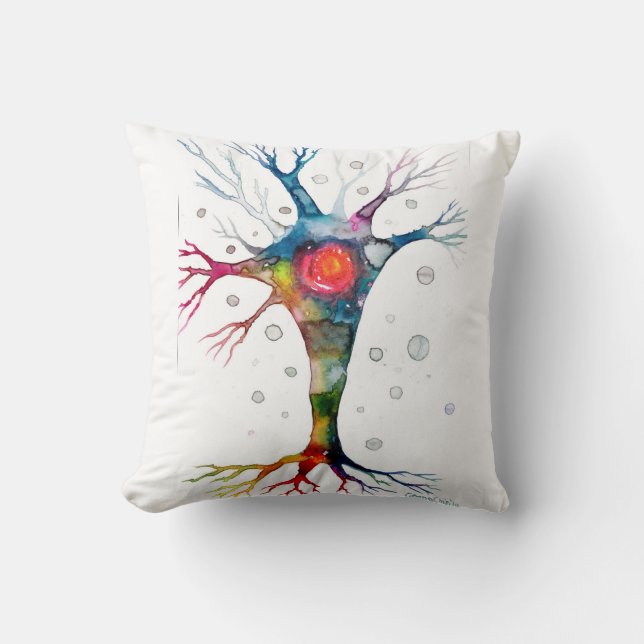 Pyramidal neuron in the neocortex throw pillow (Front)