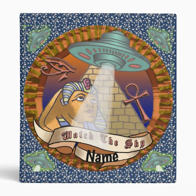 Pyramids Alien Spaceship 3 Ring Binder (Front)