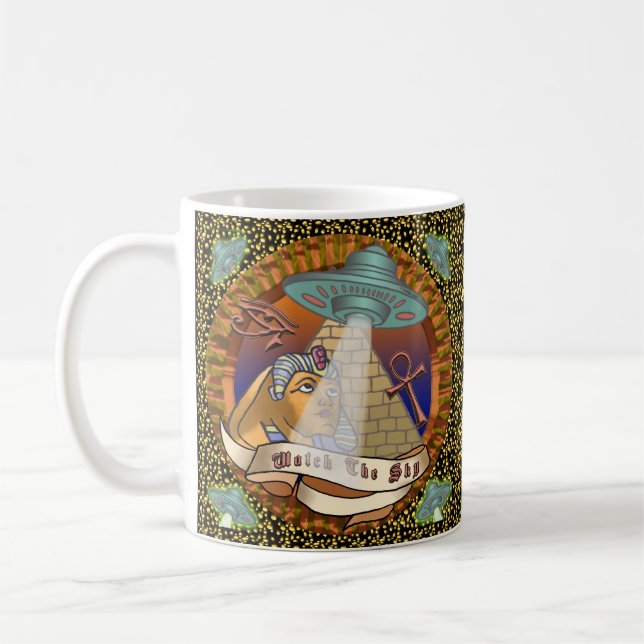 Pyramids Alien Spaceship  mug (Left)