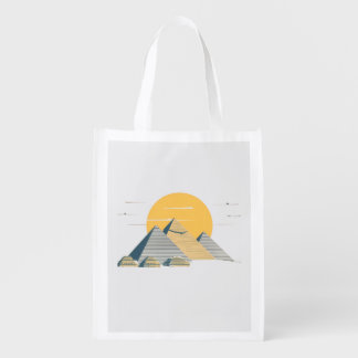 Pyramids and Sun Egypt Grocery Bag