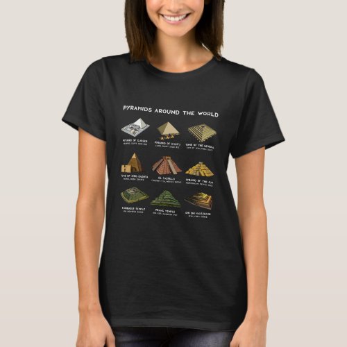 Pyramids Around The World Archaeology Archaeologis T_Shirt