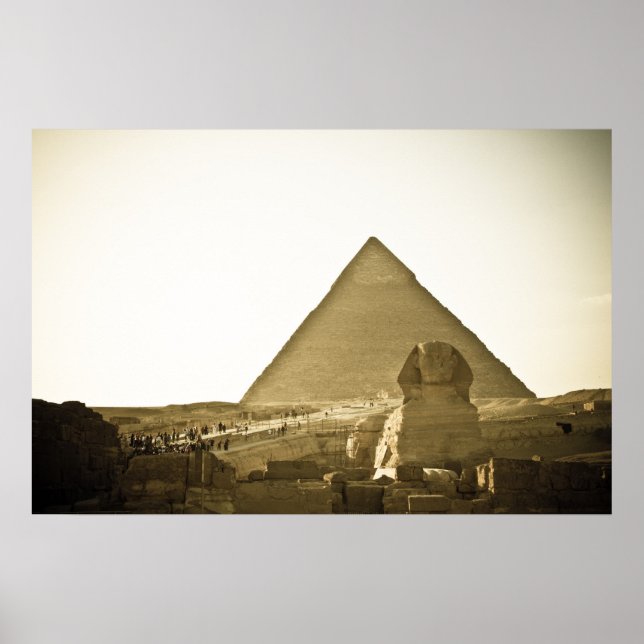 Pyramids at Giza in Cairo, Egypt Poster (Front)