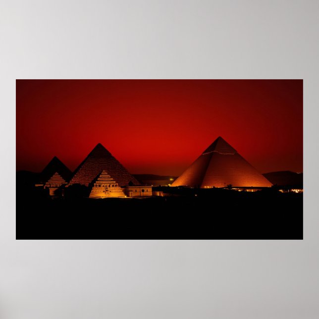 Pyramids at Red Sunset Poster (Front)
