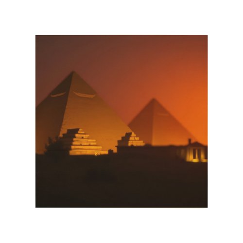 Pyramids design wood wall art