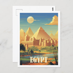 Pyramids Egypt Famous Travel Place Postcard