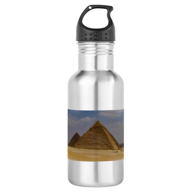 Pyramids, Egypt, Stainless Steel Water Bottle (Front)