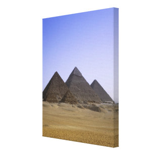 Pyramids in desert Cairo, Egypt Canvas Print