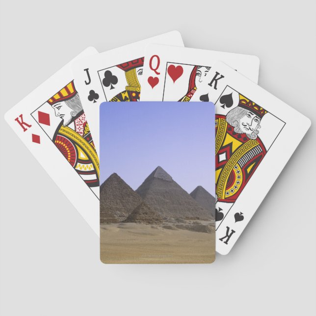 Pyramids in desert Cairo, Egypt Poker Cards (Back)