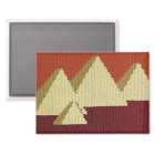 Pyramids Natural Rust Beige Artisan Crochet Print