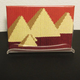 Pyramids Natural Rust Beige Artisan Crochet Print Magnet