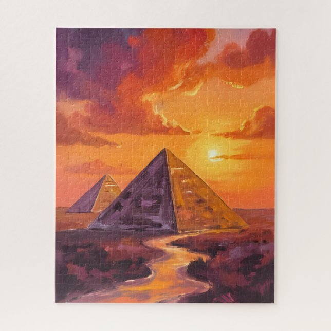Pyramids of Egypt Sunset Travel Jigsaw Puzzle (Vertical)