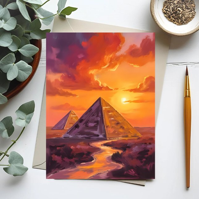 Pyramids of Egypt Sunset Travel Postcard (Creator Uploaded)