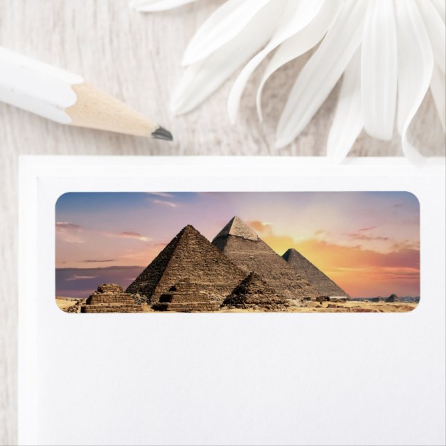 pyramids of giza Ancient Egypt Desert landscape Label (Insitu)