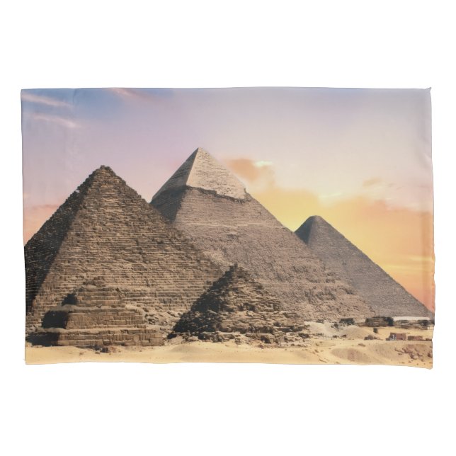 pyramids of giza Ancient Egypt Desert landscape Pillow Case (Front)