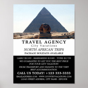 Pyramids Of Giza, Cairo, Egypt, Travel Agency Poster