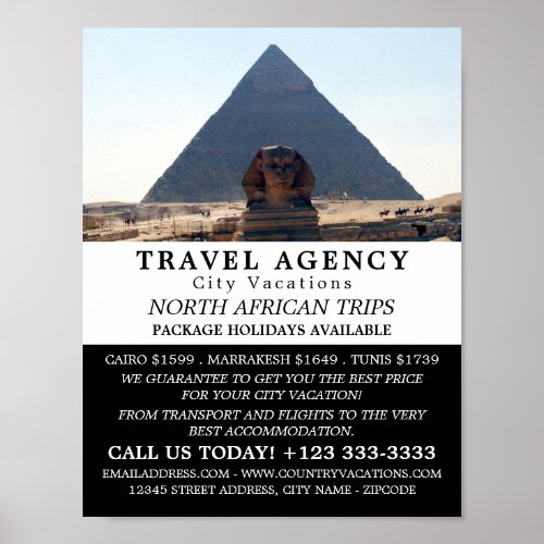 Pyramids Of Giza Cairo Egypt Travel Agency Poster