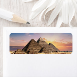 Pyramids Of Giza Travel Egypt Photo Label