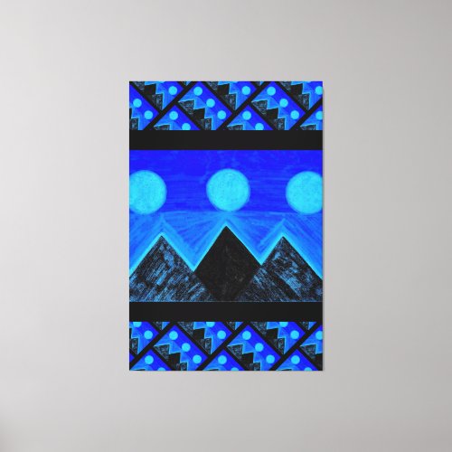 Pyramids Of Other Worlds Blue Moons Canvas Print