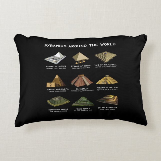 Pyramids Of The World Archeology Civilizations Accent Pillow (Front)
