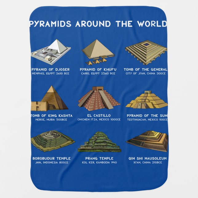 Pyramids Of The World Archeology Civilizations Baby Blanket (Front)