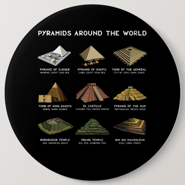 Pyramids Of The World Archeology Civilizations Button (Front)