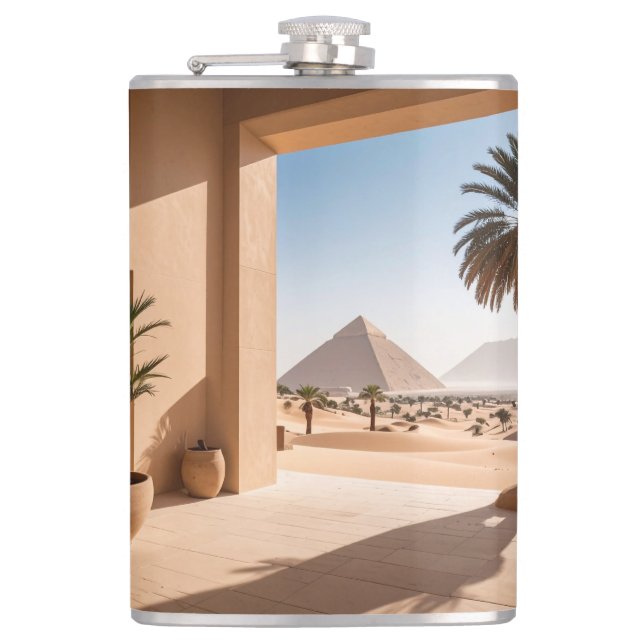 Pyramids & Palm Trees Flask (Front)