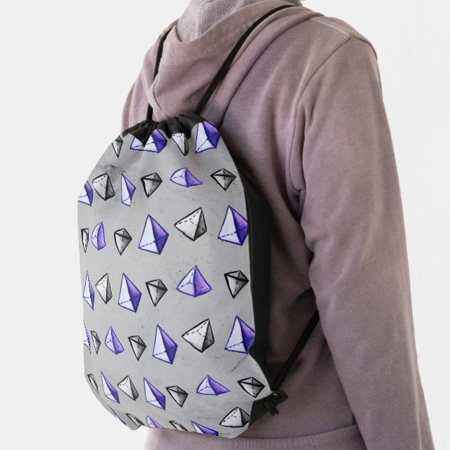 Pyramids Pattern Geometry Math Teacher Drawstring Bag (Insitu)