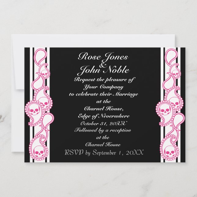 Pyre (Magenta) Wedding Invitation (Front)