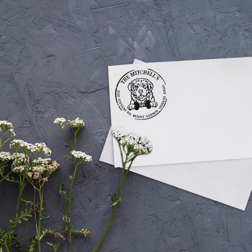 Pyrenean Mountain Dog Family Return Address  Rubber Stamp