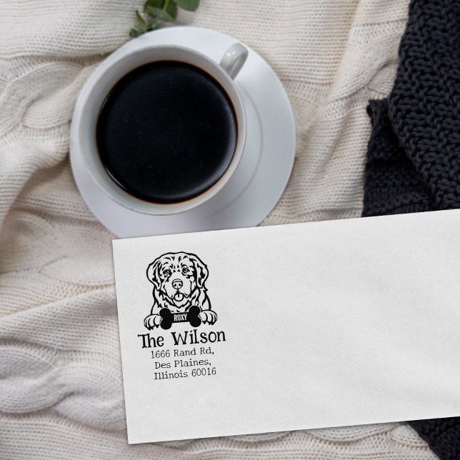 Pyrenean Mountain Dog Return Address  Rubber Stamp (Creator Uploaded)