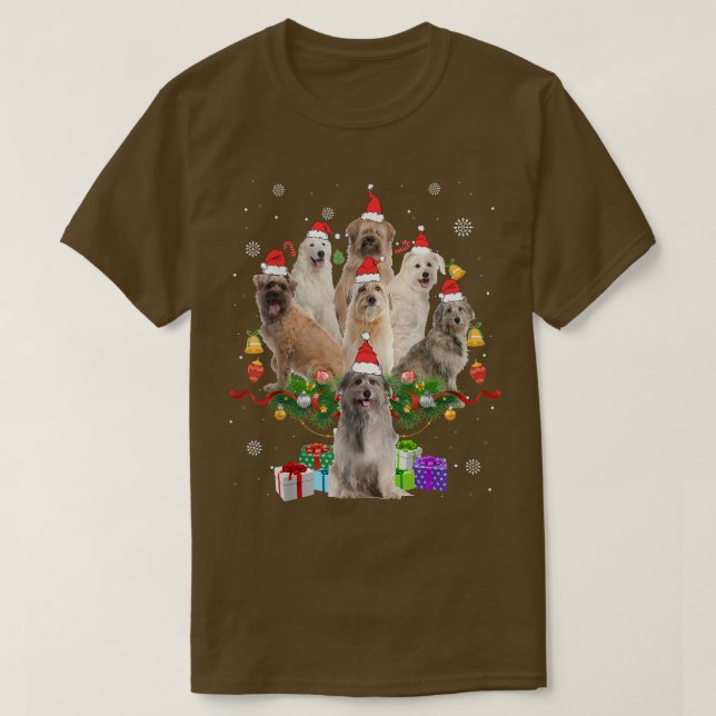 Pyrenean Sheepdog Christmas Tree Lights Funny Dog  T-Shirt (Design Front)